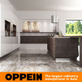 Modern Luxury Wooden Kitchen Cabinet with Natural Sintered Surface Island (OP16-L22)