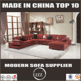 Modern Style U Shape Corner Sofa with Real Leather (LZ-129)