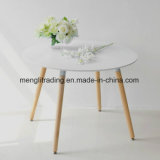 Yellow Style Molded Plastic Shell Bedroom Dining Side Chair with Brown Wood Dowel Legs Base Nature Legs