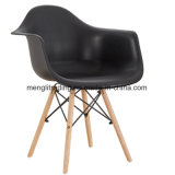 Upholstered Modern Wood Leg PP Plastic Dining Chair