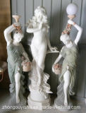 on Sale Great Quality Marble Statue Lady Hold Lamp with Cheap Price Sculpture