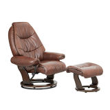 Luxury Comfortable Leather Relax Reliner Chair with Ottoman
