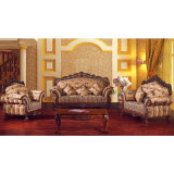 Fabric Sofa with Wooden Sofa Frame and Corner Table (D630A)