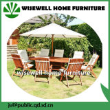 Solid Wood Outdoor Furniture Extendable Dining Set with Umbrella
