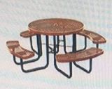 Metal Fabrication 46-Inch Expanded Metal Round Picnic Table