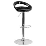 Flash Furniture Contemporary Orange Plastic Adjustable Height Barstool with Chrome Base Zs-106