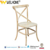 Lime Wash Wooden Cross Back Chair for Dining