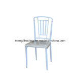 Simple Metal Back & Leather Seat Dining Chair