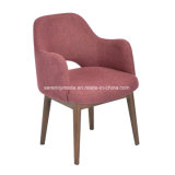 Deep Pink Velour Accent Armrest Velvet Upholstered Dining Fabric Chair