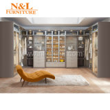 N&L Wooden Wardrobe Cabinet Closets with Sliding Mirror Wardrobe Doors