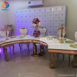 Manufacture Wholesale Gold Half-Moon Stainless Steel Dining Table Hly-St16