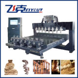 4 Axis Cylinder CNC Router with Multi Spindle Rotary Axis for Furniture Legs & Statues