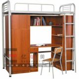 Single Metal Bunk Bed with Desk, Single Bunk Bed, Metal Bunk Beds with Springs