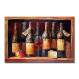 Classical Wine Bottle Oil Painting for Home Decor