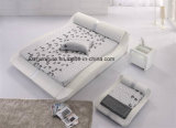 Modular Wooden Furniture Double Leather Bed for Hotel