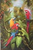 High Quality Handmade Jungle Bird Parrot Oil Painting for Wall Decor