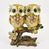 Custom Gold Polyresin Craft Owl Sculpture