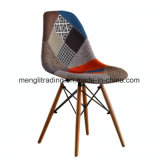 Modern EMS Style Chair Natural Wood Legs White