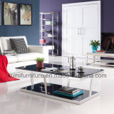 Tempered Glass Tea Table with Stainless Steel Base