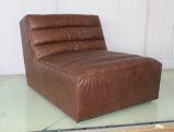 Full Leather Sofa Without Armrest, Vintage Leather Sofa