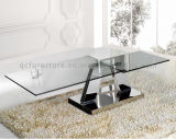 Fancy Rectangle Silver Metal Aquarium Function Coffee Table