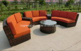 Curved 7 Pieces Sofa Set Wicker Combination Furniture