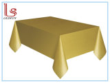 Gold Plastic Table Cover 54'' X 108'' Rectangle