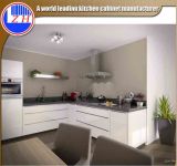 Modern High Glossy White Lacquer Flat Pack Fiber Kitchen Furniture with Countertop Stone
