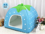 Stawberry Design Fleece Dog House Pet Bed