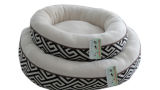 Jacquard and Flannel Round Dog Bed