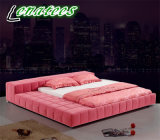 B09 Fabric Bedroom Furniture Modern Platform Bed