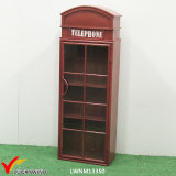 Telephone Booth Metal Rustic Bookcase with Glass Doors