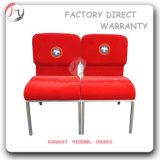 Customized Church Logo Conjunctive Red Fabric Temple Chair (JC-86)