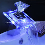 New Bathroom LED Glass Spout Waterfall Faucet Basin Mixer Tap Water Tap