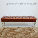 Factory Modern Hotel Silvery Leg Rectangle Leather Stool (SP-ES140)