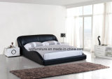Contemporary Bedroom Furniture Modern Wave Shape Leather Bed