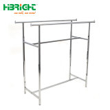 Zinc Rolling Foldable Double Bar Clothes Rack Display Stand