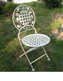 Antique White Iron Garden Chair (PL08-4820)