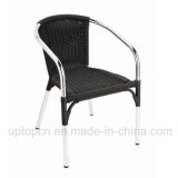 Black Outdoor Rattan Chair with Armrest for Coffee Shop (SP-OC763)