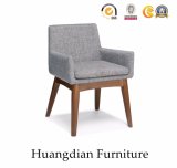 Simple Design Gray Linen Fabric Wooden Dining Chair (HD077)