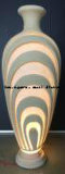 Sandstone Resin Carved Vase Style LED Light Sculpture for Home or Garden Decoration
