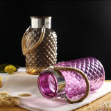 Diamond Pattern Glass Vase for Home Decoration or Gift