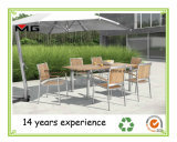 Extension Dining Tables Teak Outdoor Furniture with Stainless Steel Frame