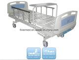 2 Function Manual Mobile Hospital Bed with Shoe Holder and Dining Table