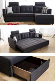 Fabric Corner Sofa with MDF Drawer