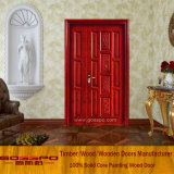 Solid Wooden Double Swing Door House Entry Door (XS1-012)