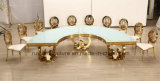 Foshan Gold Stainless Steel Round Moon Banquet Table for Wedding Event