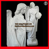 Angel with Flower Marble Statue Stone Carving Marble Sculpture