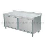 C02-A08 Stainless Steel Sliding Doors Style Storage Cabinets with Splashback