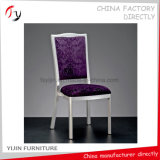 Stackable Silver Painted Purple Fabric Wood Imitation Catering Chair (BC-192)